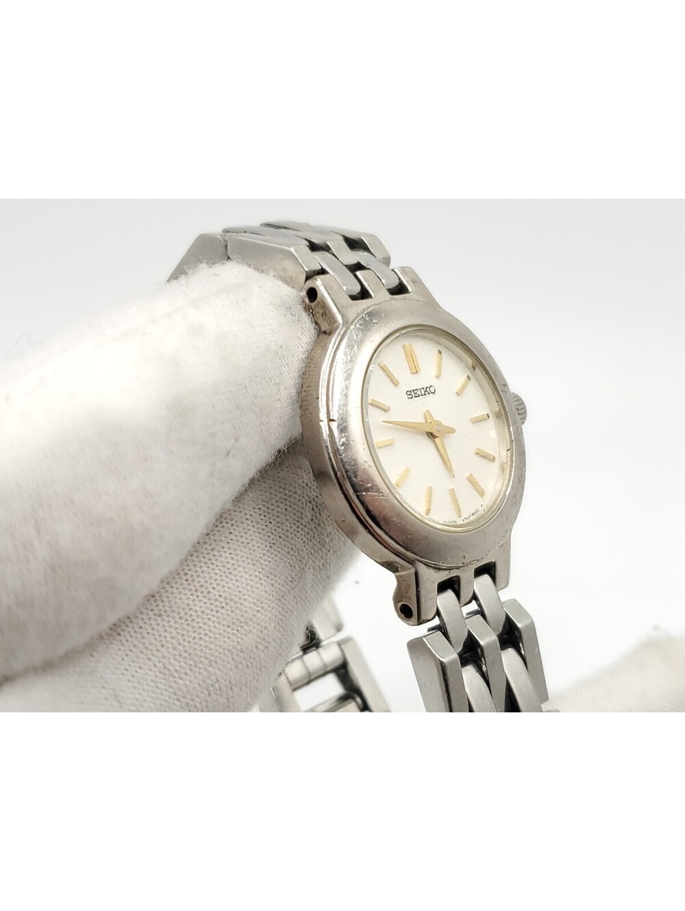 Seiko Quartz Watch Womens 25mm New Battery Silver Tone Round White Dial - Picture 11 of 15